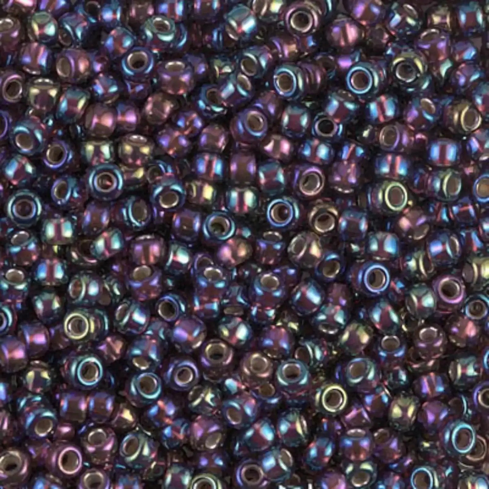 Miyuki 8/0 Seed Beads, 8-1013, Silver Lined Dark Smoky Amethyst AB, 10g - The Argus Collection