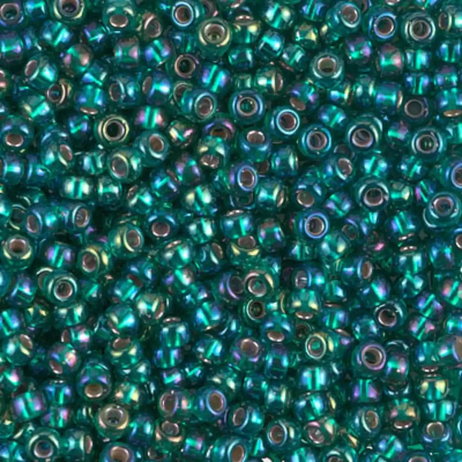 Miyuki 8/0 Seed Beads, 8-1017, Silver Lined Emerald AB, 10g - The Argus Collection