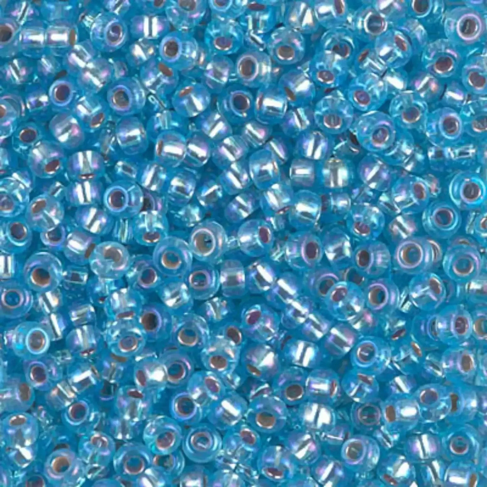 Miyuki 8/0 Seed Beads, 8-1018, Silver Lined Aqua AB, 10g - The Argus Collection