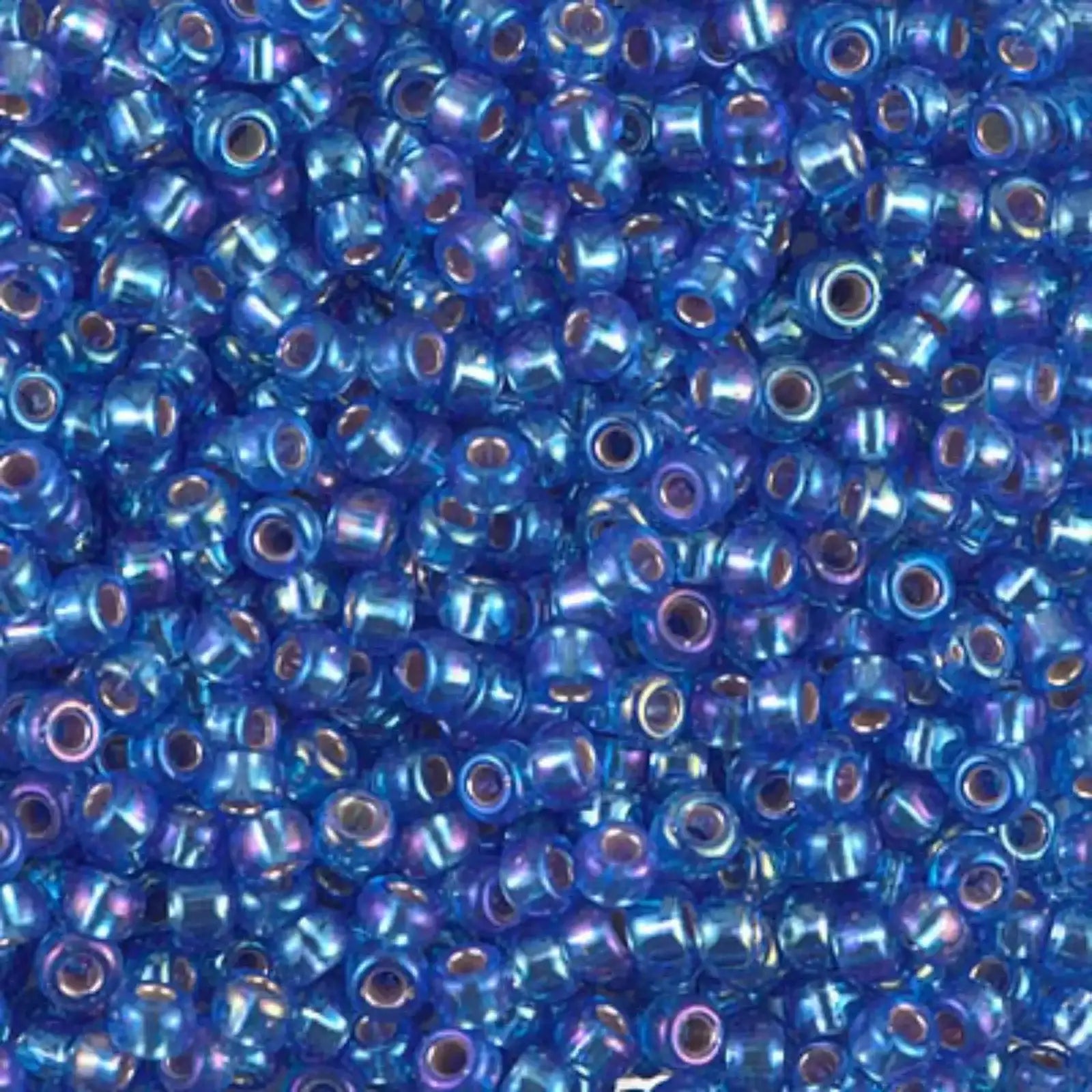 Miyuki 8/0 Seed Beads, 8-1019, Silver Lined Sapphire AB, 10g - The Argus Collection