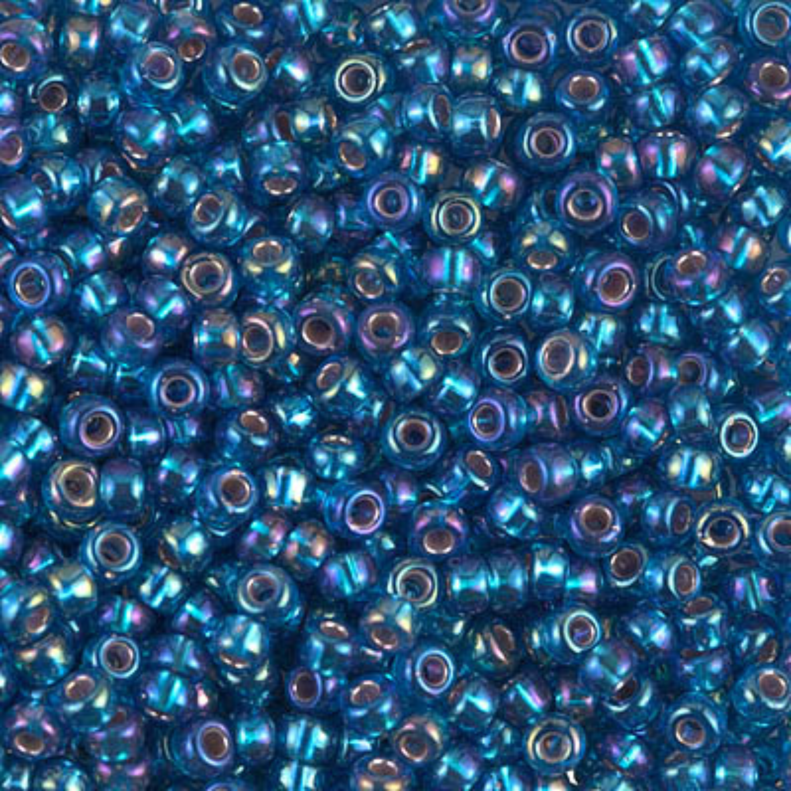 Miyuki 8/0 Seed Beads, 8-1025, Silver Lined Capri Blue AB, 10g