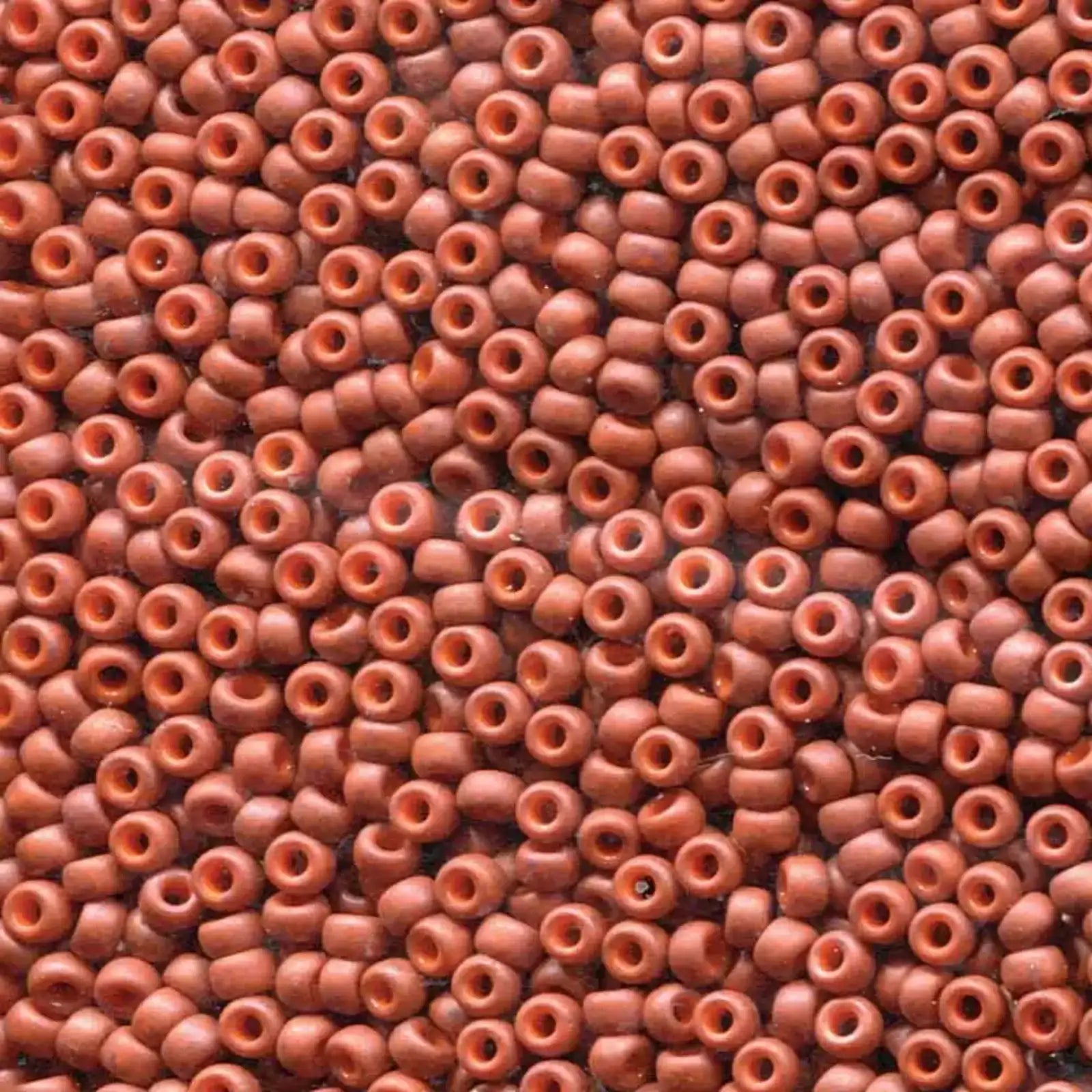 Miyuki 8/0 Seed Beads, 8-1236, Matte Opaque Terracotta, 10g - The Argus Collection