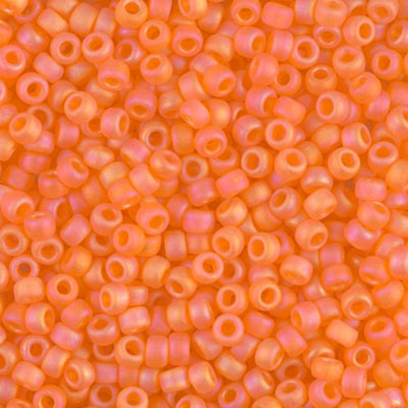 Miyuki 8/0 Seed Beads, 8-138FR, Matte Transparent Orange AB, 10g
