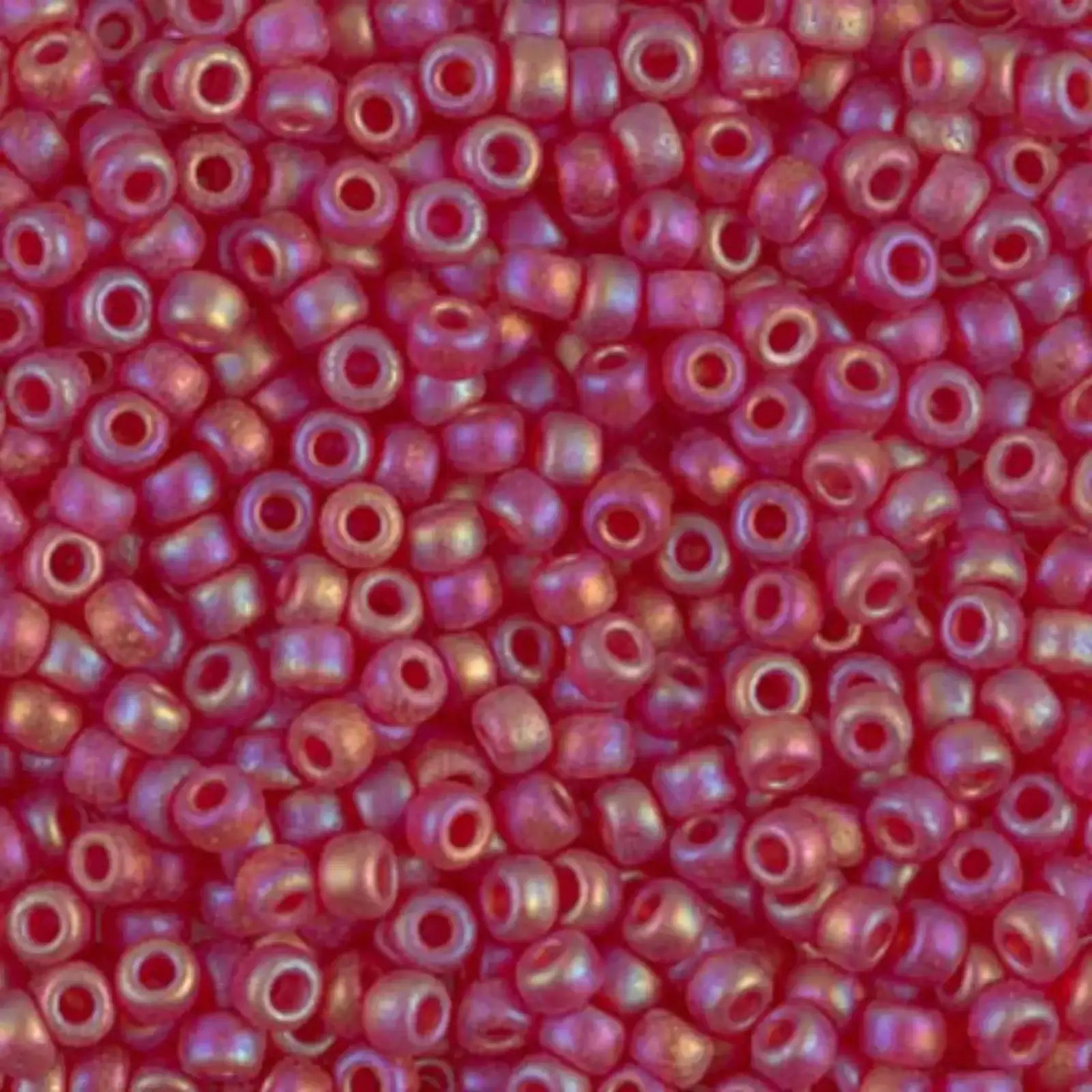 Miyuki 8/0 Seed Beads, 8-141FR, Matte Transparent Ruby AB, 10g - The Argus Collection