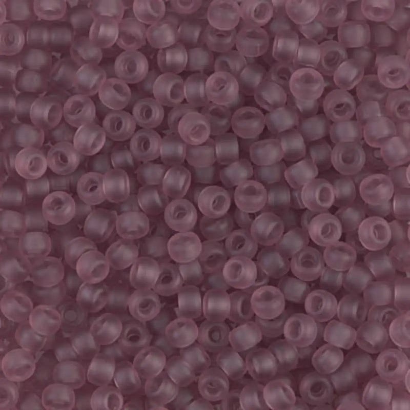Miyuki 8/0 Seed Beads, 8-0142F, Smoky Amethyst Matte Transparent, 10g - The Argus Collection