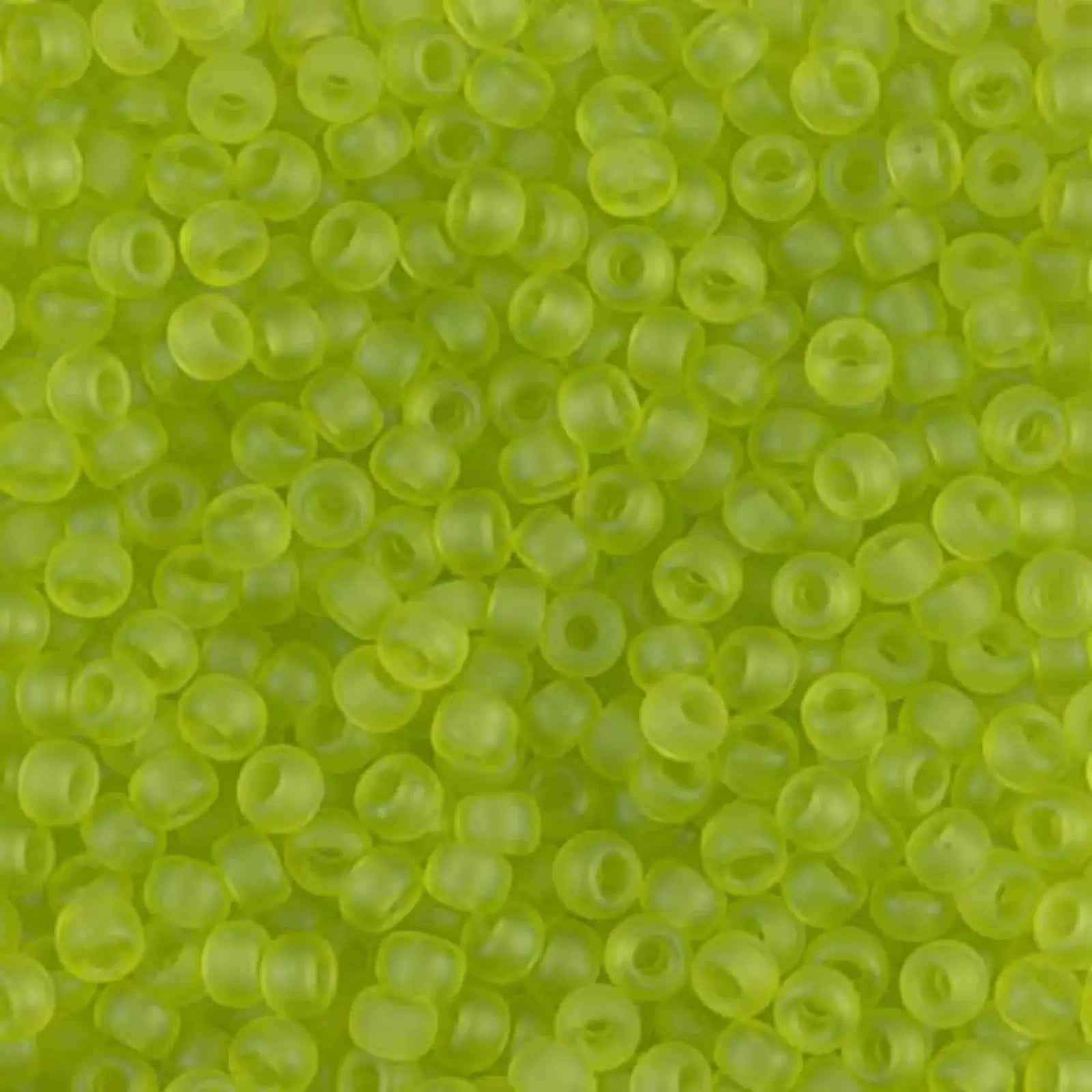 Miyuki 8/0 Seed Beads, 8-0143F, Chartreuse Matte Transparent, 10g - The Argus Collection