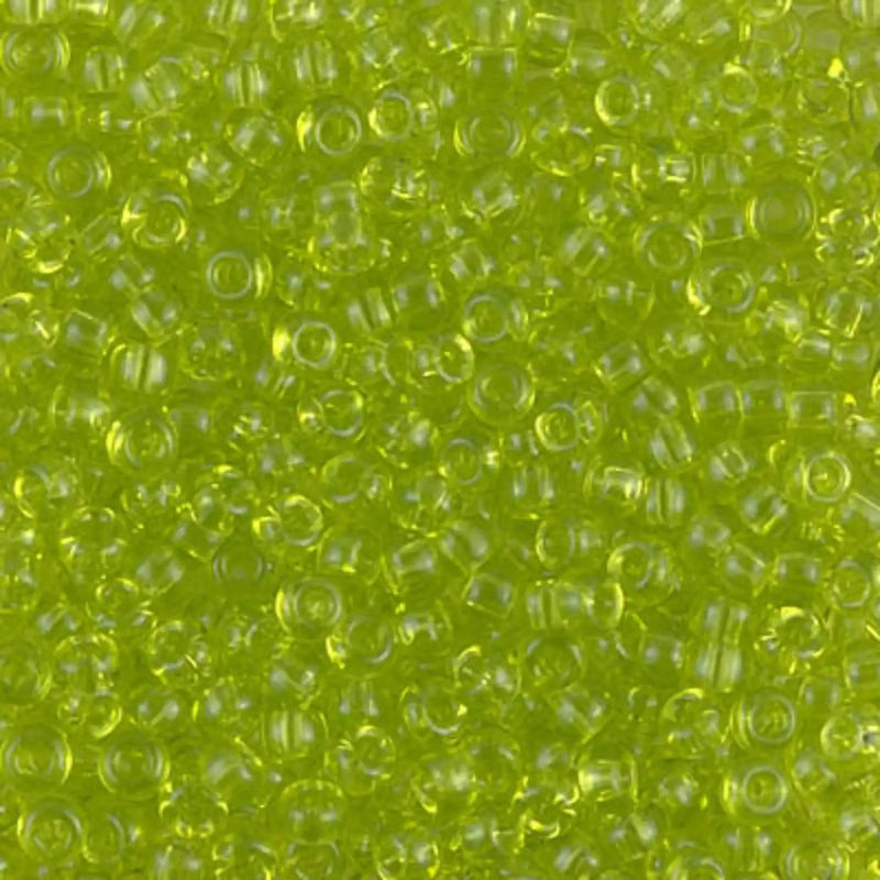 Miyuki 8/0 Seed Beads, 8-0143, Chartreuse Transparent, 10g - The Argus Collection