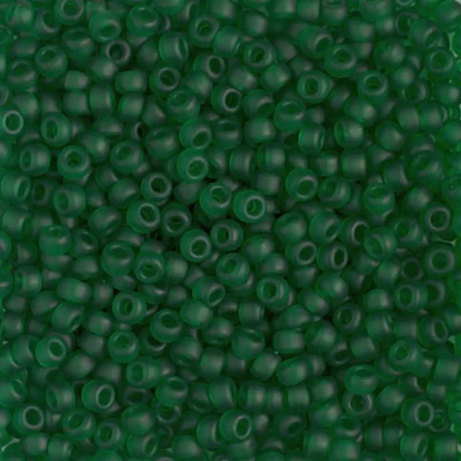 Miyuki 8/0 Seed Beads, 8-0146F, Green Matte Transparent, 10g - The Argus Collection