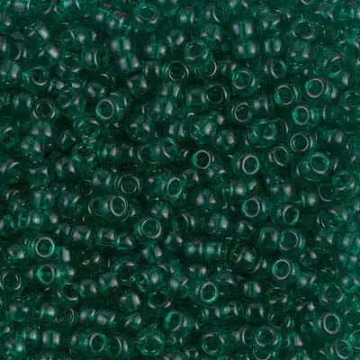Miyuki 8/0 Seed Beads, 8-0147, Transparent Emerald, 10g - The Argus Collection