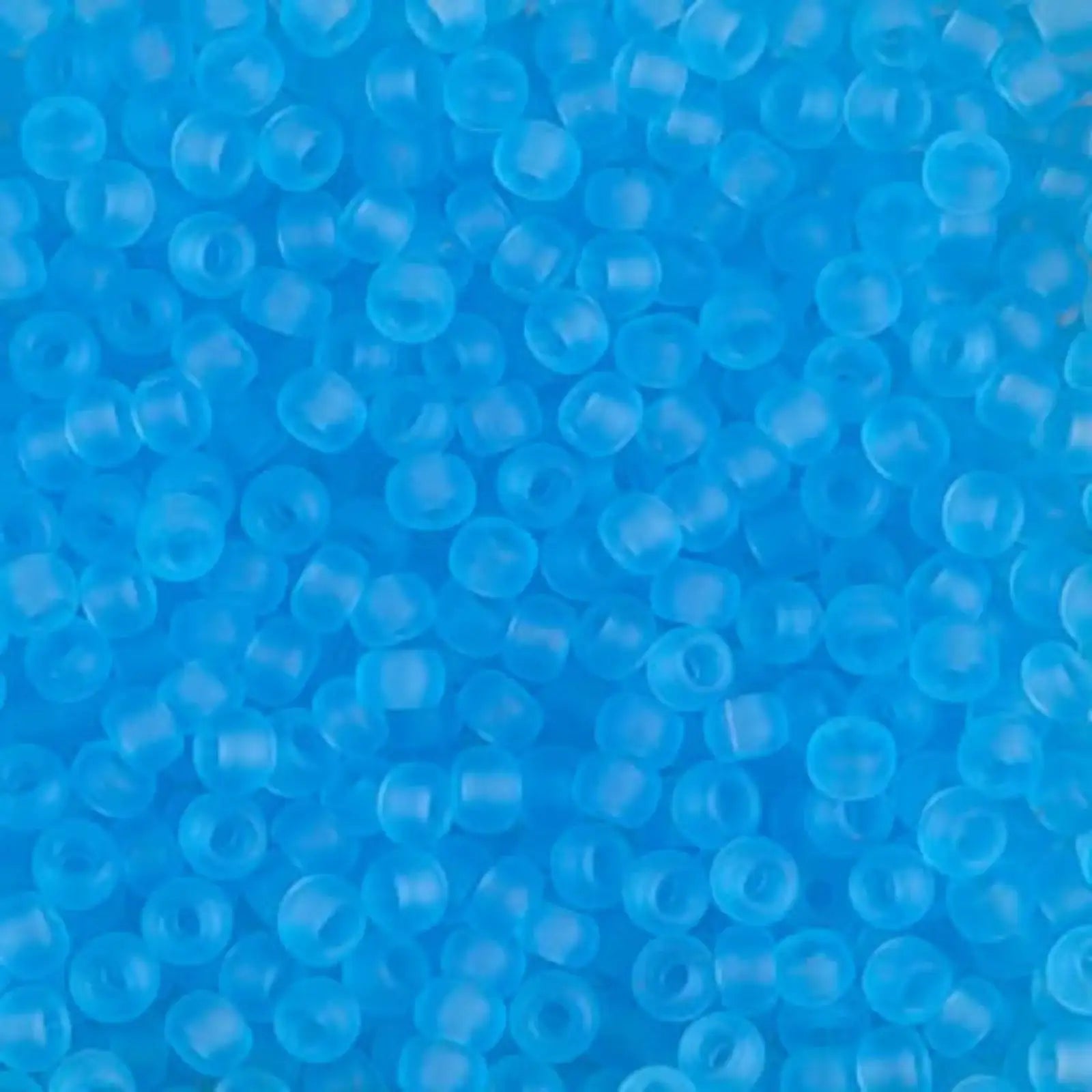 Miyuki 8/0 Seed Beads, 8-0148F, Light Blue Matte Transparent, 10g - The Argus Collection