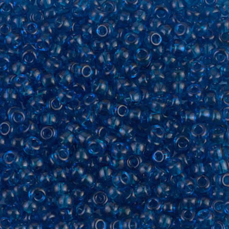 Miyuki 8/0 Seed Beads, 8-0149, Transparent Capri Blue, 10g - The Argus Collection