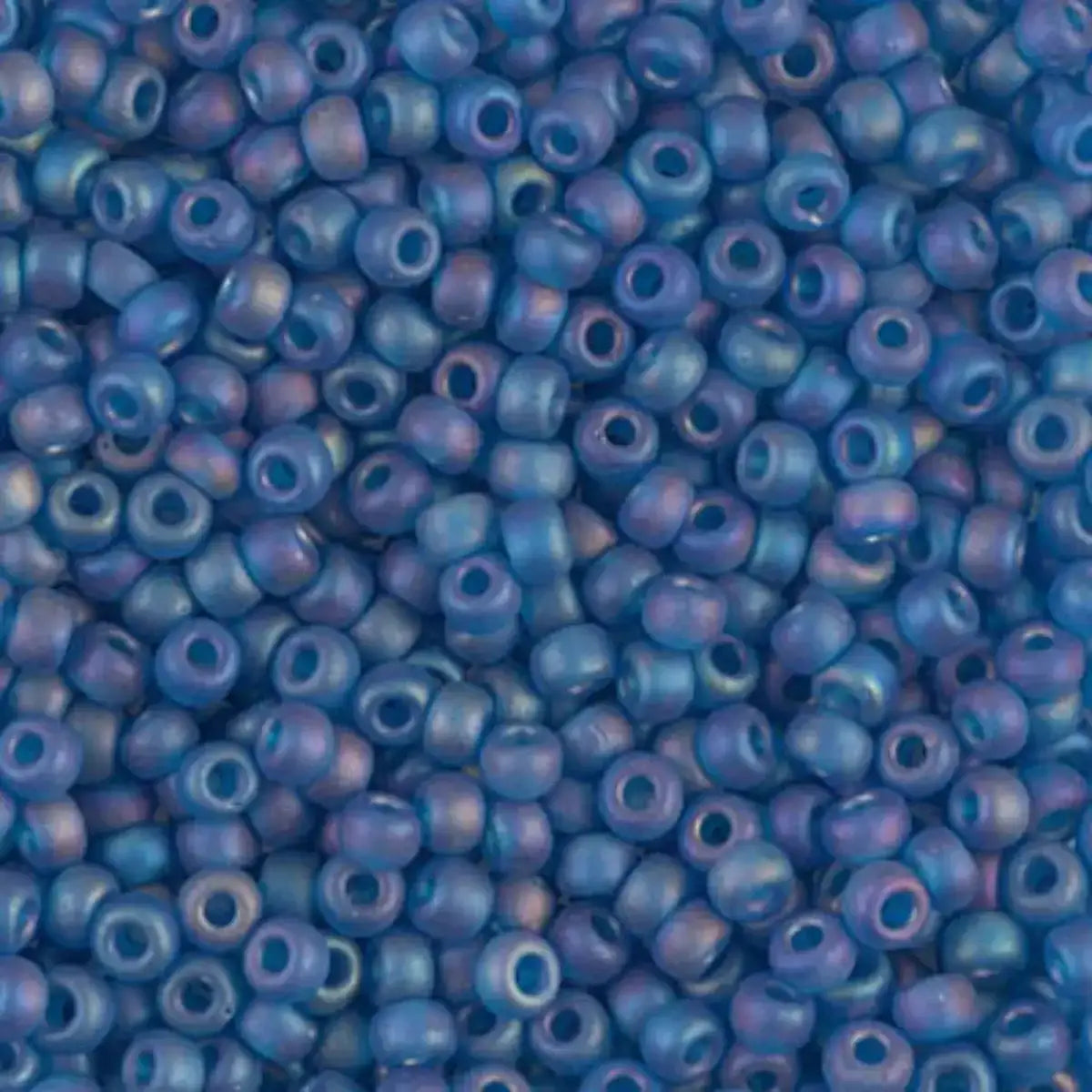 Miyuki 8/0 Seed Beads, 8-0149FR, Transparent Matte Capri Blue AB, 10g - The Argus Collection