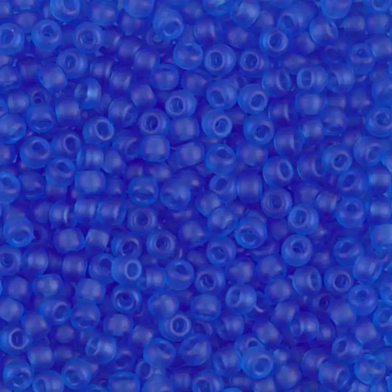 Miyuki 8/0 Seed Beads, 8-0150F, Matte Transparent Sapphire, 10g - The Argus Collection