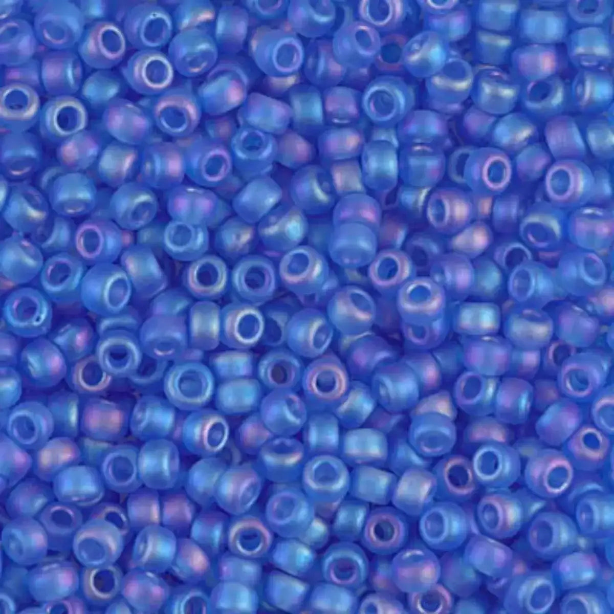 Miyuki 8/0 Seed Beads, 8-0150FR, Transparent Matte Sapphire AB, 10g - The Argus Collection