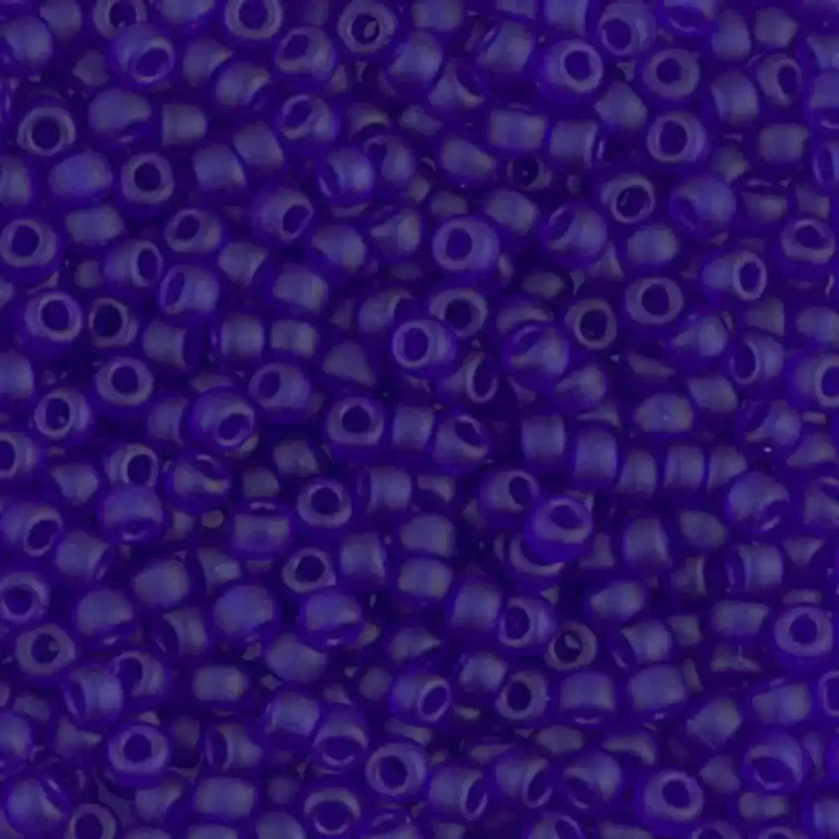 Miyuki 8/0 Seed Beads, 8-0151F, Matte Transparent Cobalt, 10g - The Argus Collection