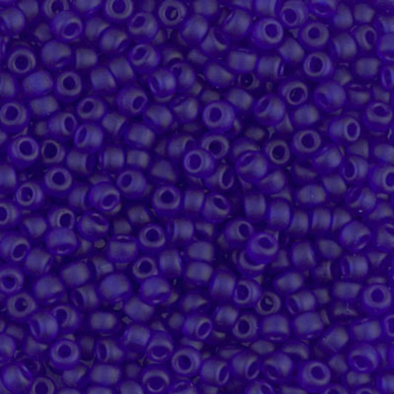 Miyuki 8/0 Seed Beads, 8-0151F, Matte Transparent Cobalt, 10g - The Argus Collection
