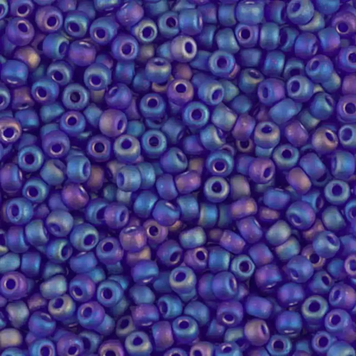 Miyuki 8/0 Seed Beads, 8-0151FR, Transparent Matte Cobalt AB, 10g - The Argus Collection