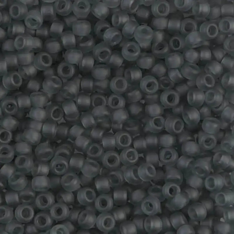 Miyuki 8/0 Seed Beads, 8-0152F, Matte Transparent Gray, 10g - The Argus Collection