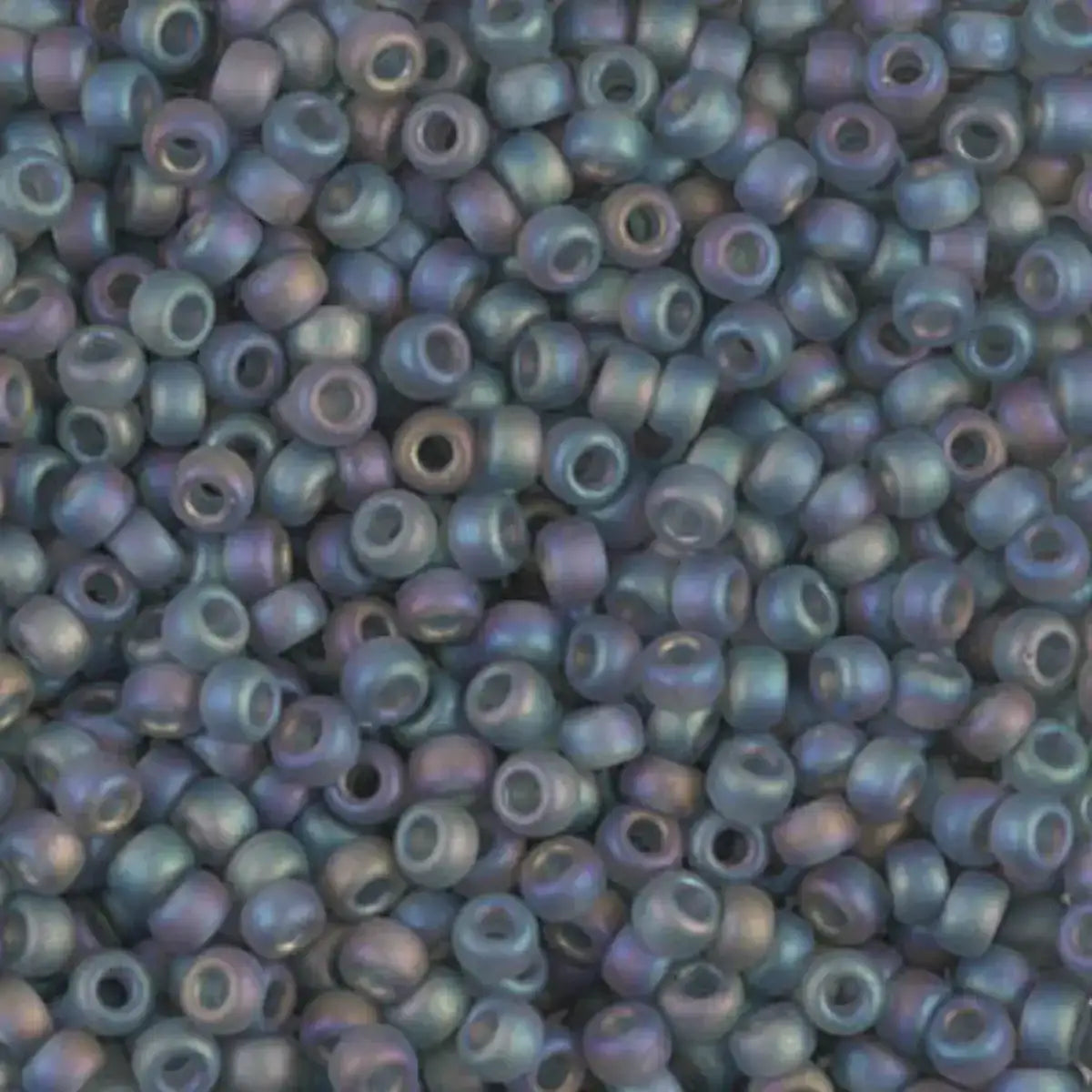 Miyuki 8/0 Seed Beads, 8-0152FR, Transparent Matte Gray AB, 10g - The Argus Collection