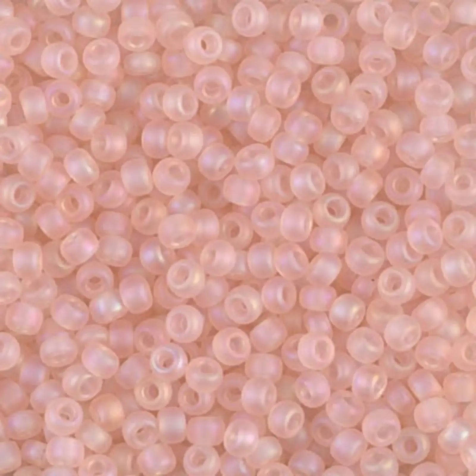 Miyuki 8/0 Seed Beads, 8-155FR, Matte Transparent Light Tea Rose AB, 10g - The Argus Collection