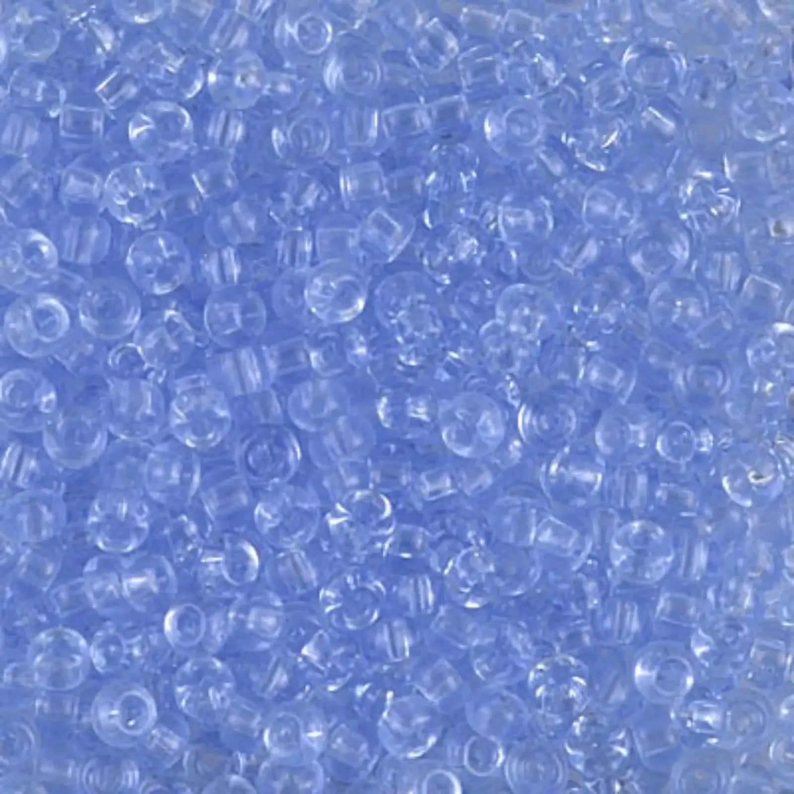 Miyuki 8/0 Seed Beads, 8-0159L, Light Cornflower Blue Transparent, 10g - The Argus Collection