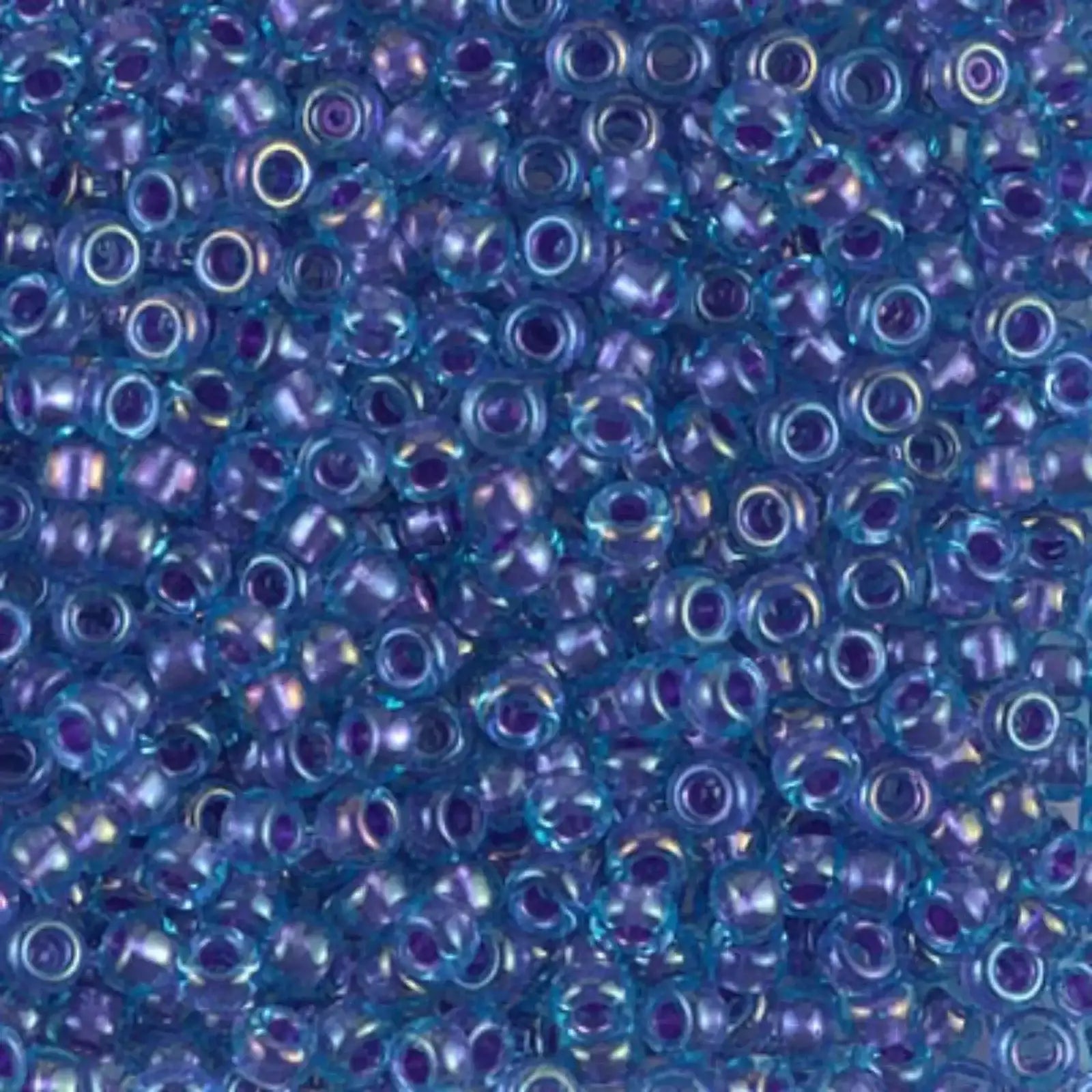 Miyuki 8/0 Seed Beads, 8-1827, Sparkling Amethyst Lined Light Blue , 10g - The Argus Collection