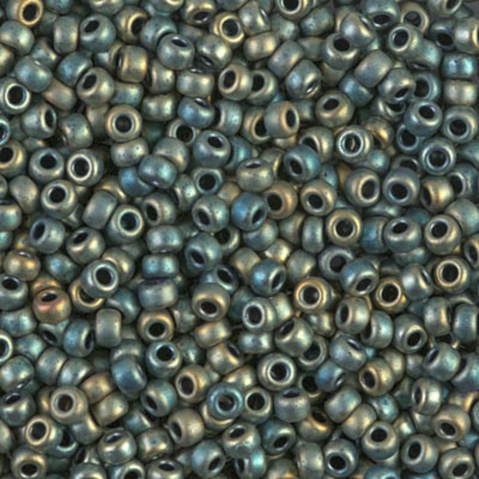 Miyuki 8/0 Seed Beads, 8-2008, Metallic Matte Patina AB, 10g