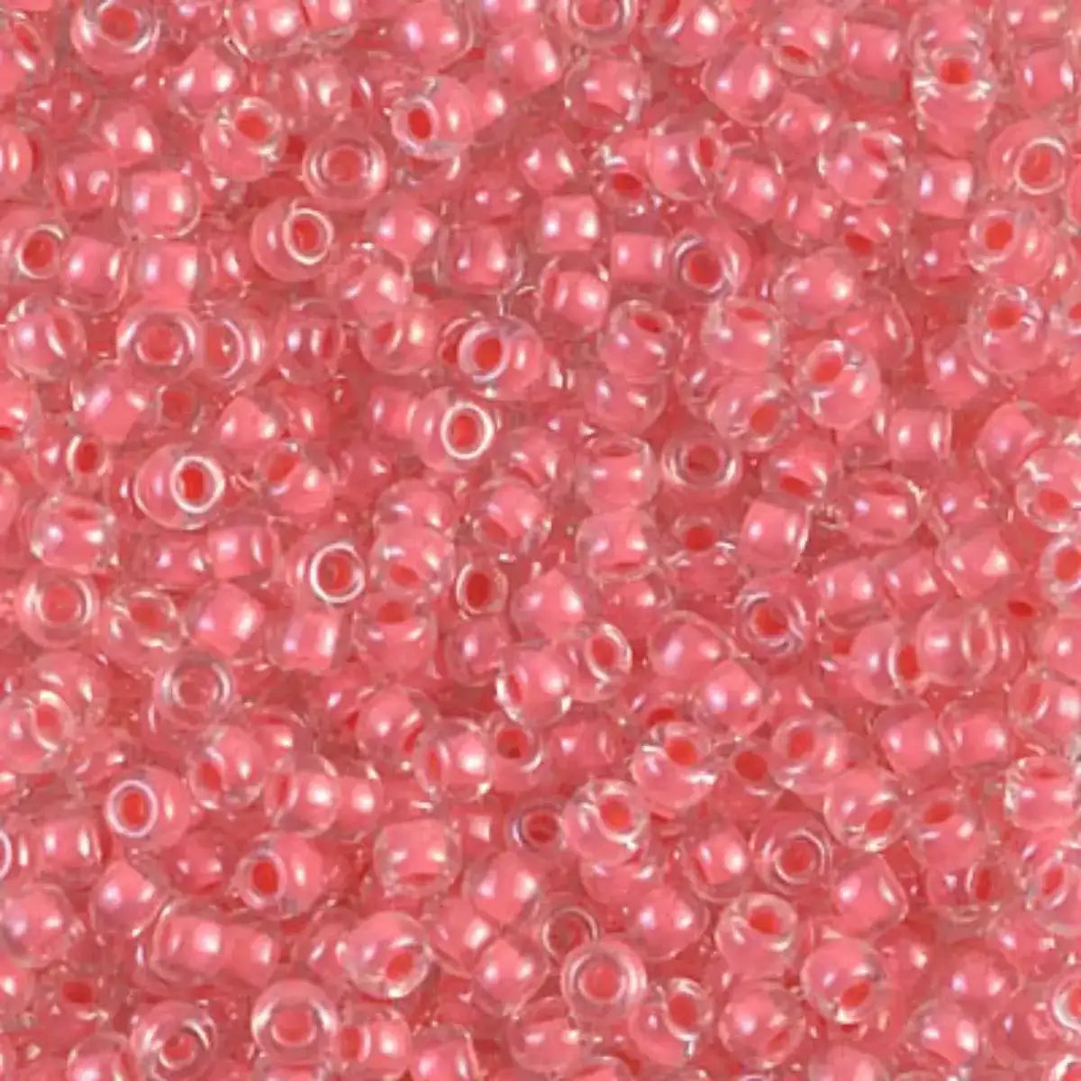 Miyuki 8/0 Seed Beads, 8-0204, Coral Lined Crystal, 10g - The Argus Collection