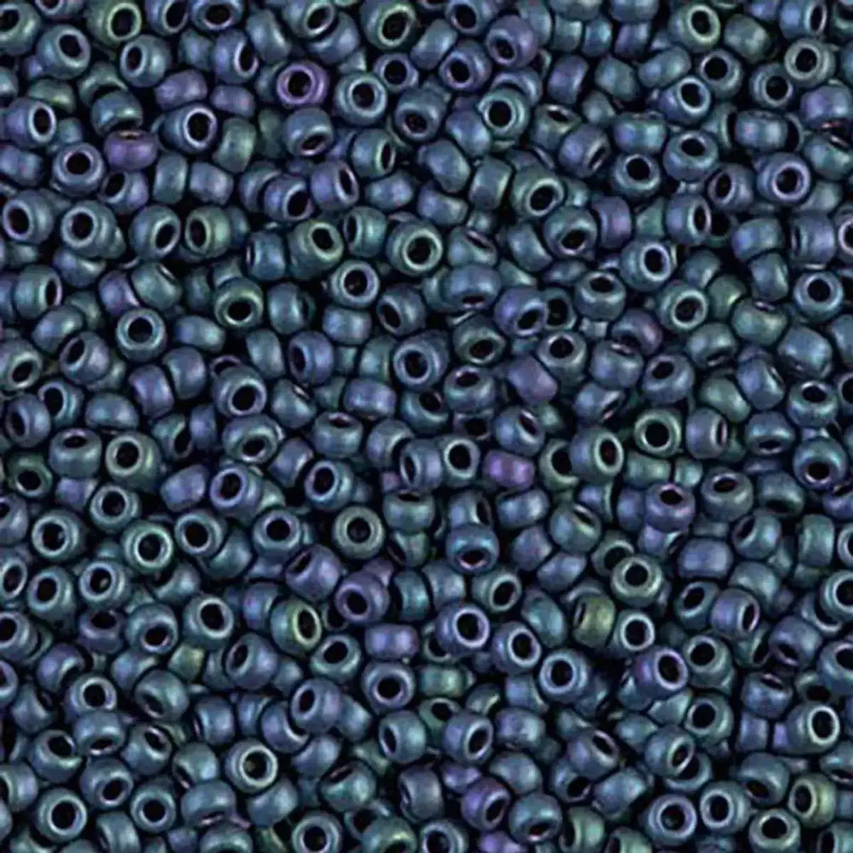 Miyuki 8/0 Seed Beads, 8-2064, Metallic Matte Blue Green, 10g - The Argus Collection
