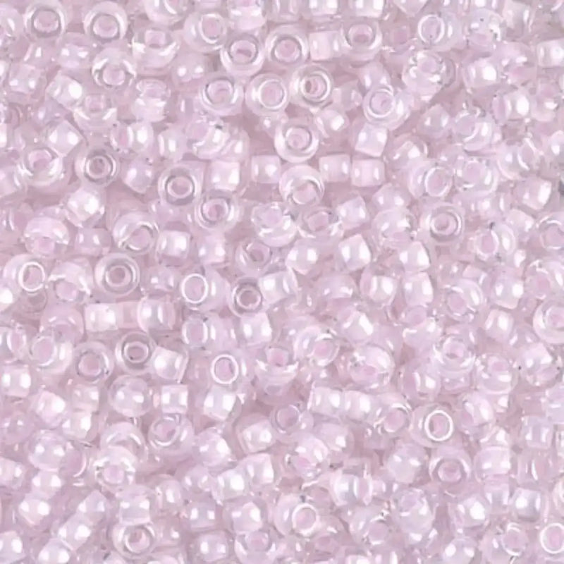 Miyuki 8/0 Seed Beads, 8-0207, Pink Lined Crystal, 10g - The Argus Collection