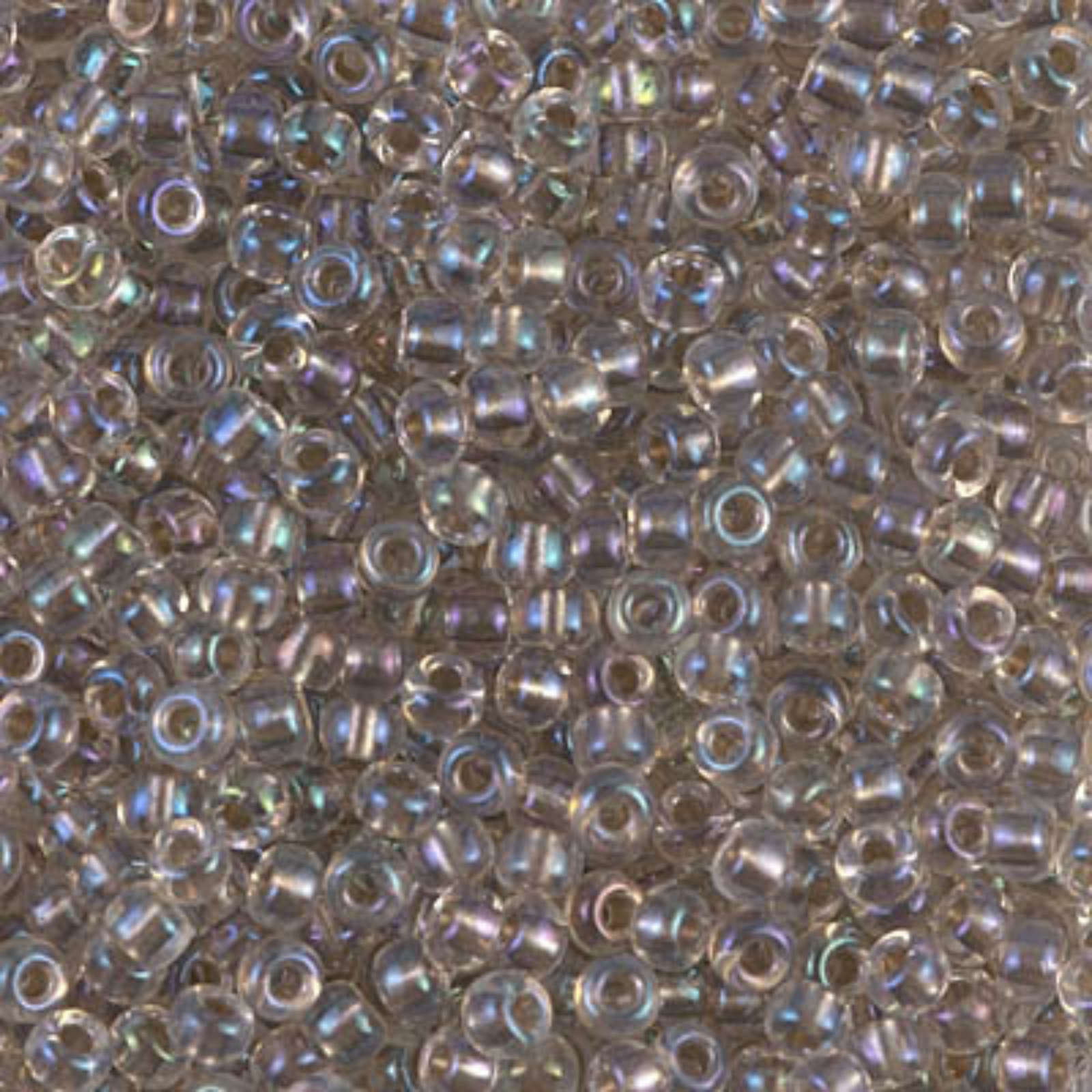 Miyuki 8/0 Seed Beads, 8-2195, Taupe Lined Crystal AB, 10g