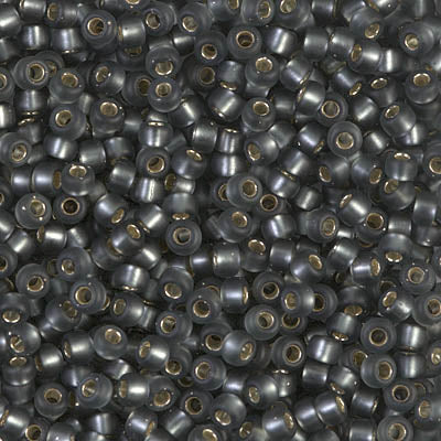 Miyuki 8/0 Seed Beads, 8-021F, Silver Lined Gray Matte, 10g