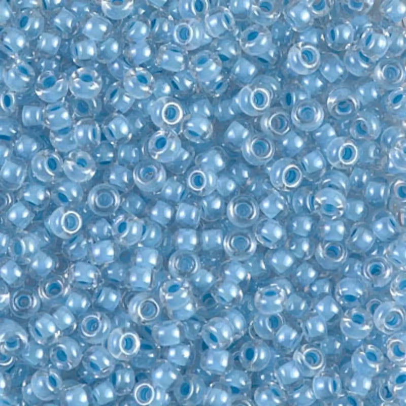 Miyuki 8/0 Seed Beads, 8-0221, Sky Blue Lined Crystal, 10g - The Argus Collection