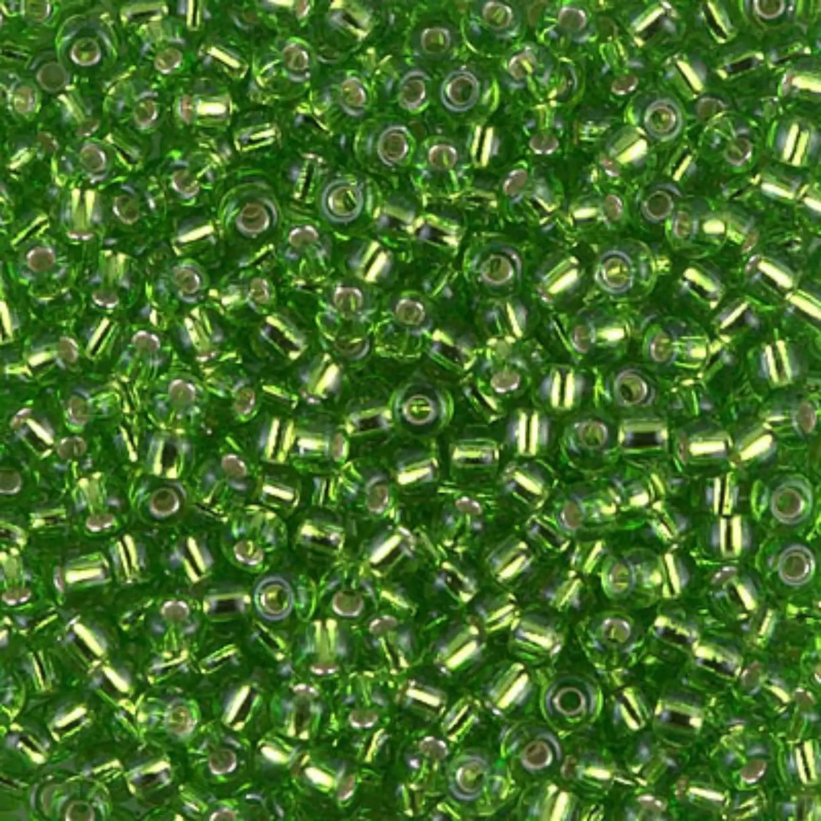 Miyuki 8/0 Seed Beads, 8-2423, Lime Silver Lined, 10g - The Argus Collection