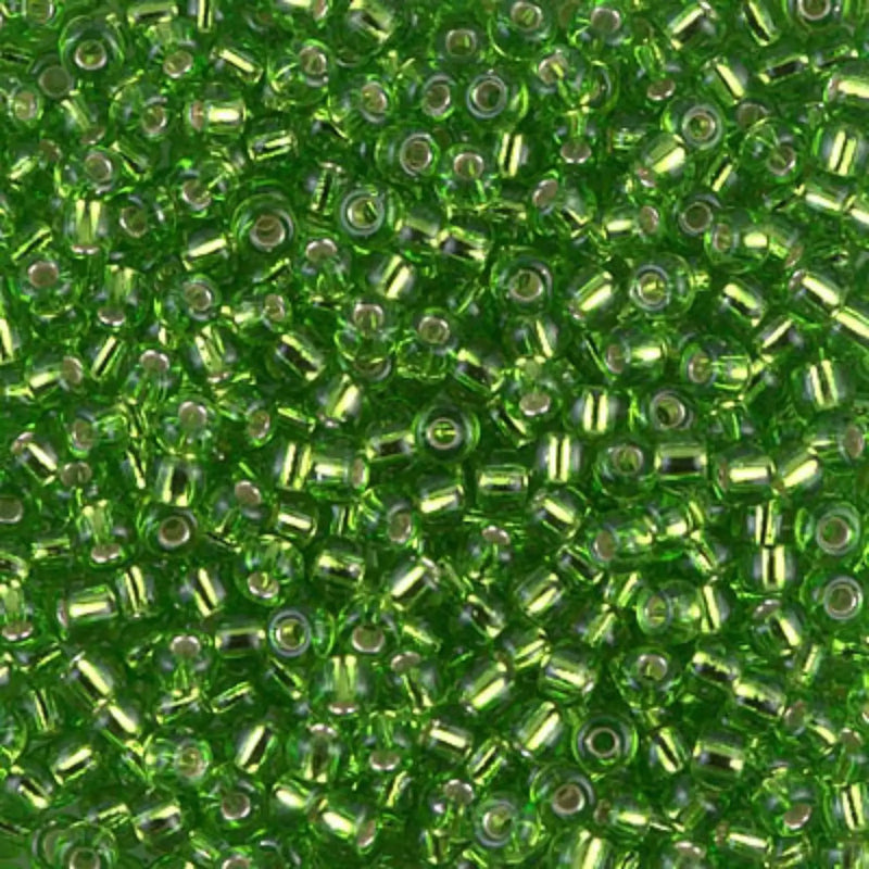Miyuki 8/0 Seed Beads, 8-2423, Lime Silver Lined, 10g - The Argus Collection