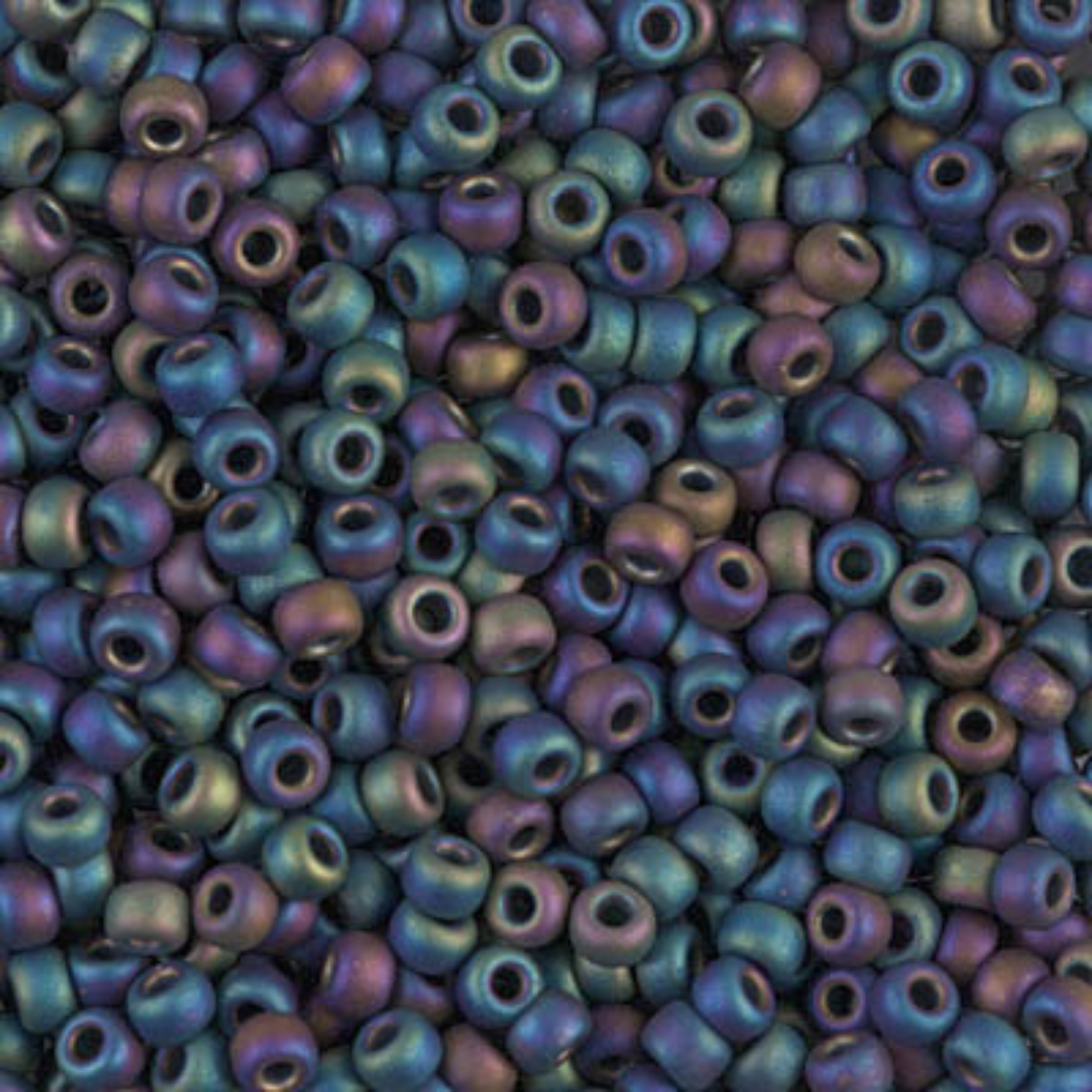 Miyuki 8/0 Seed Beads, 8-401FR, Black Matte AB, 10g