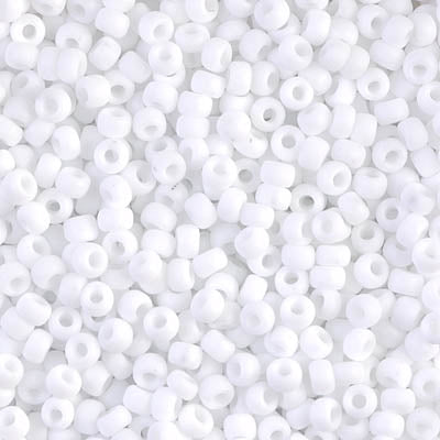 Miyuki 8/0 Seed Beads, 8-402F, White Matte, 10g