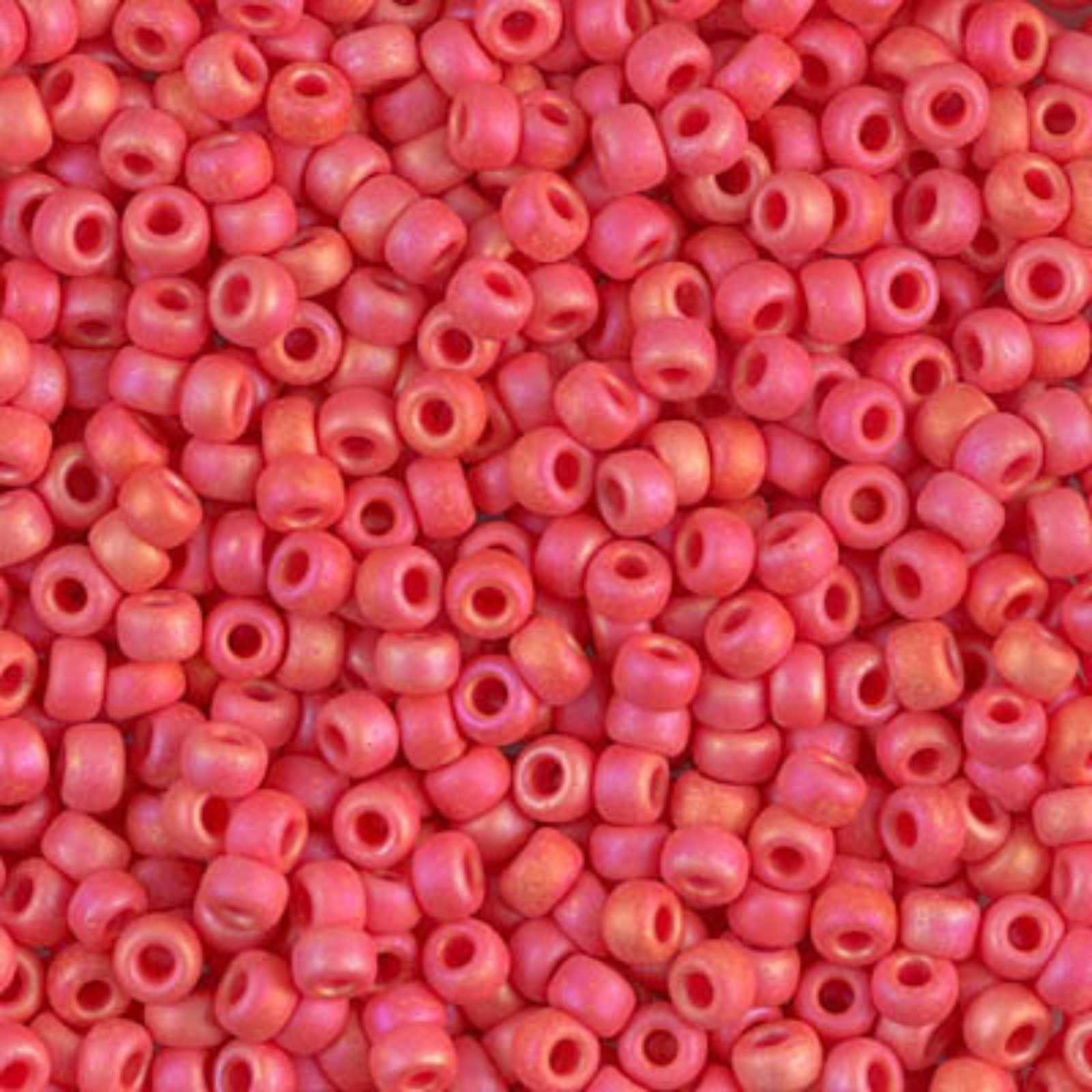 Miyuki 8/0 Seed Beads, 8-407FR, Vermillion Red Matte AB, 10g