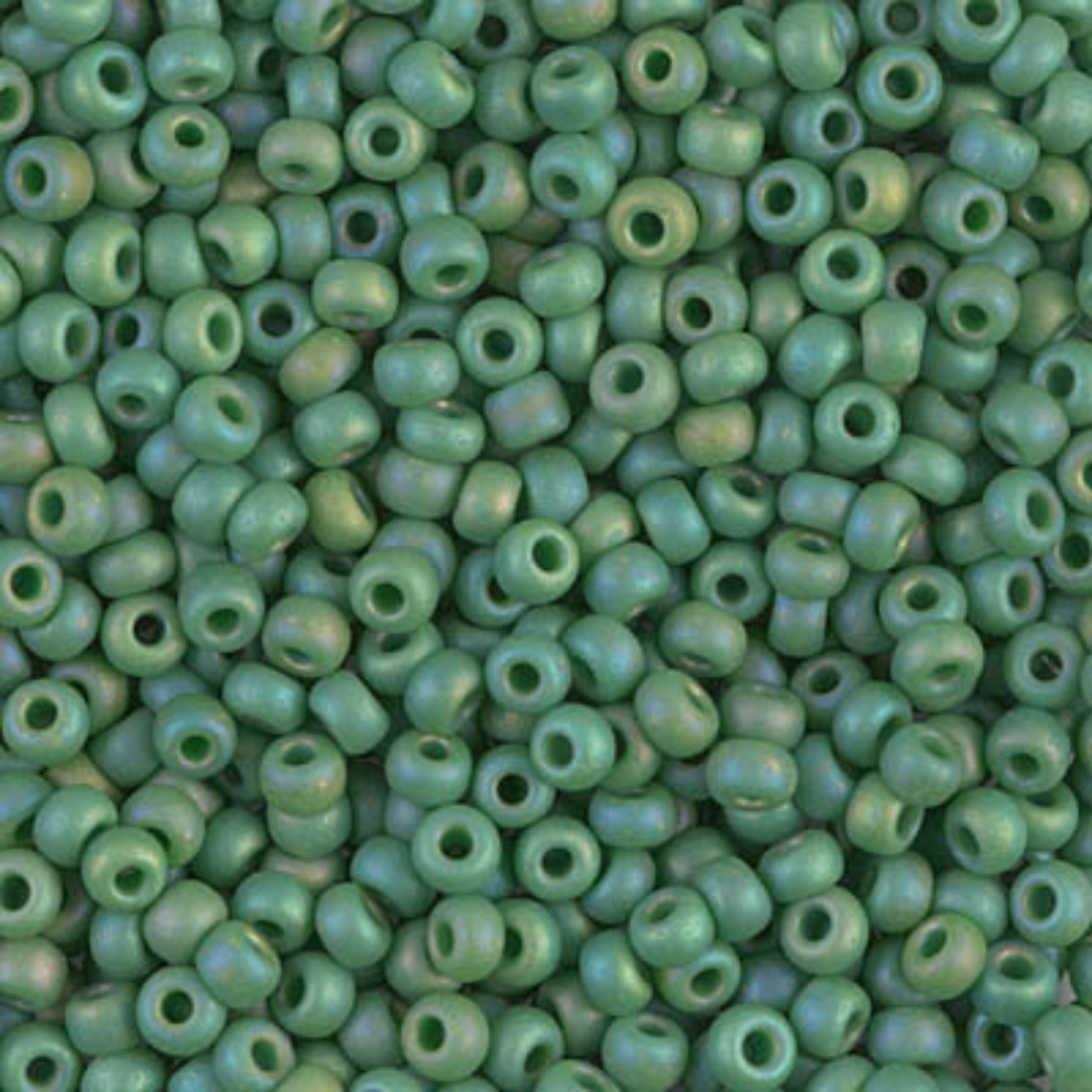 Miyuki 8/0 Seed Beads, 8-411FR, Matte Jade Green AB, 10g