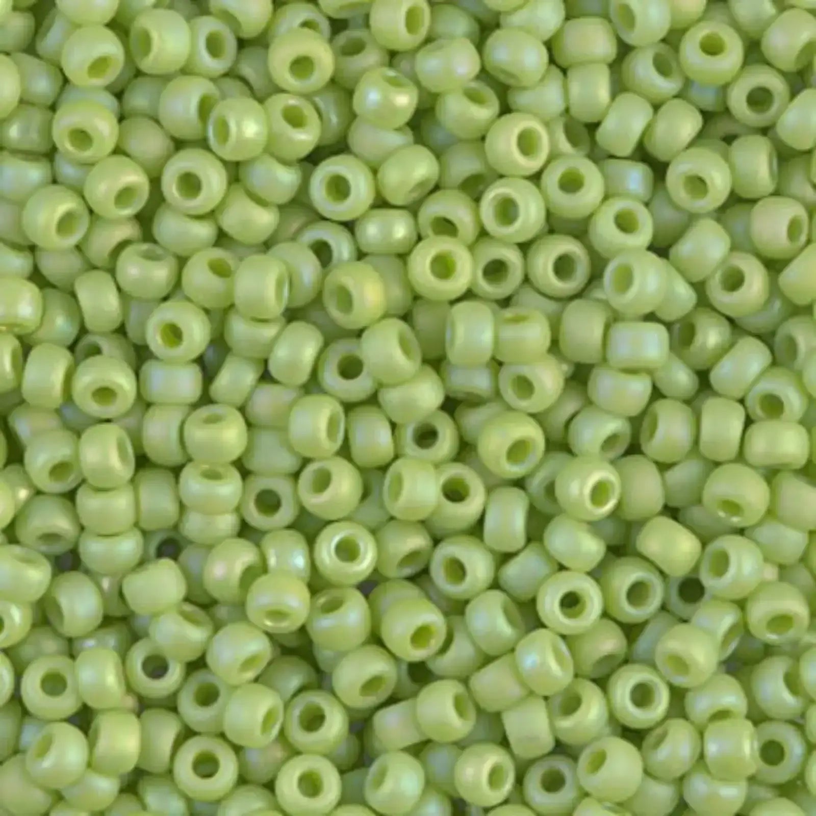 Miyuki 8/0 Seed Beads, 8-416FR, Matte Chartreuse AB, 10g - The Argus Collection