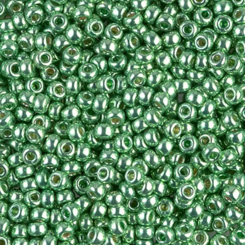 Miyuki 8/0 Seed Beads, 8-4214, Duracoat Galvanized Dark Mint Green, 10g - The Argus Collection