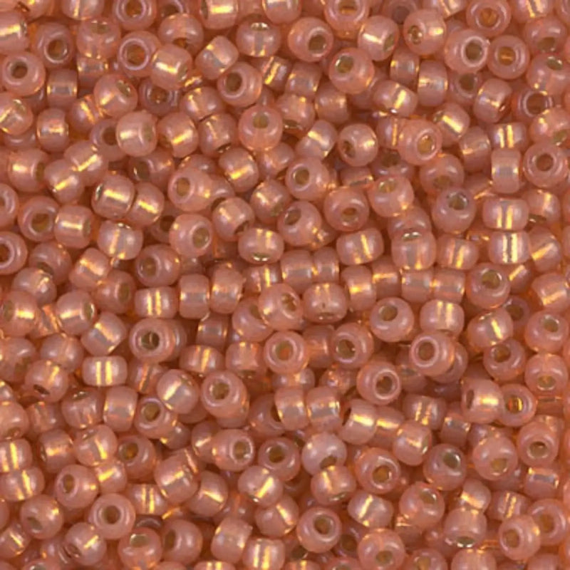 Miyuki 8/0 Seed Beads, 8-4233, Rose Gold Silver Lined Duracoat, 10g - The Argus Collection