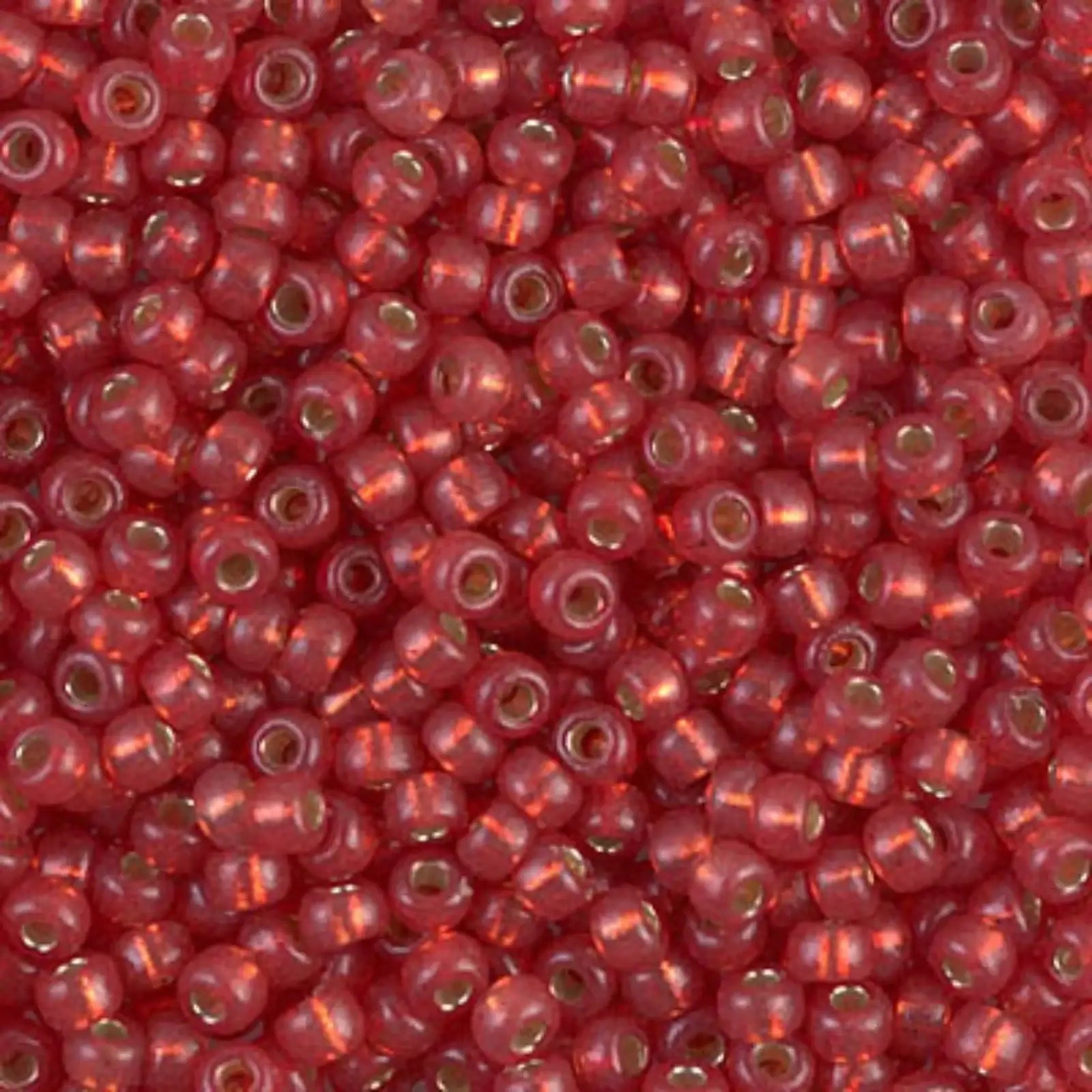 Miyuki 8/0 Seed Beads, 8-4234, Watermelon Silver Lined Duracoat, 10g - The Argus Collection