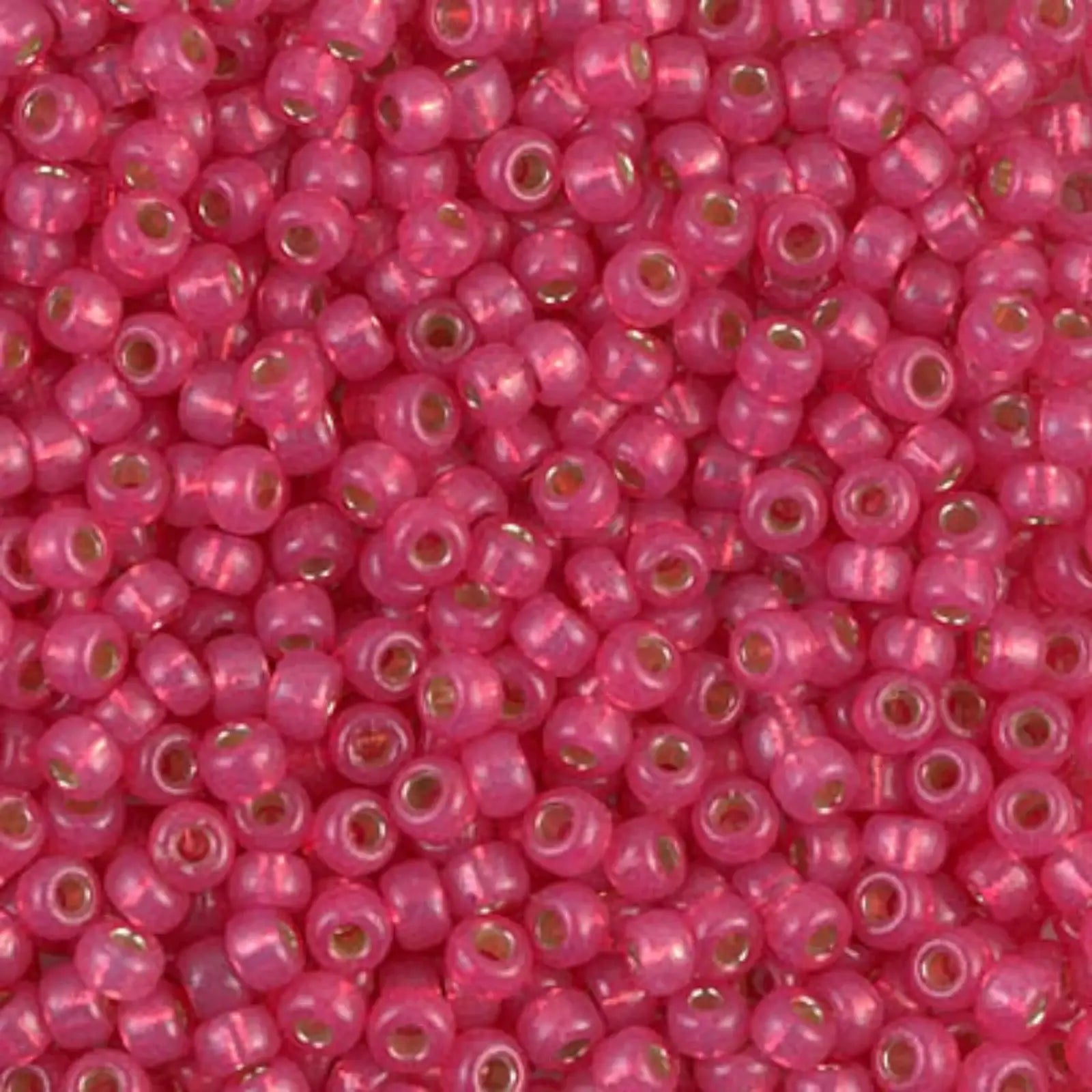 Miyuki 8/0 Seed Beads, 8-4239, Hot Pink Silver Lined Duracoat, 10g - The Argus Collection
