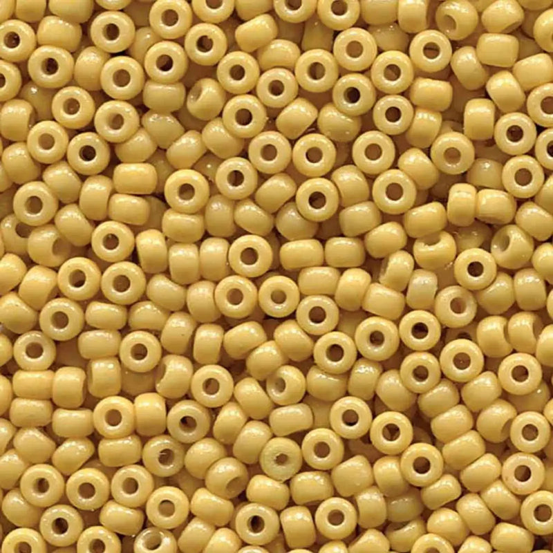 Miyuki 8/0 Seed Beads, 8-4452, Duracoat Opaque Cream, 10g - The Argus Collection