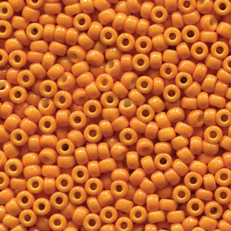 Miyuki 8/0 Seed Beads, 8-4454, Duracoat Opaque Orange, 10g - The Argus Collection