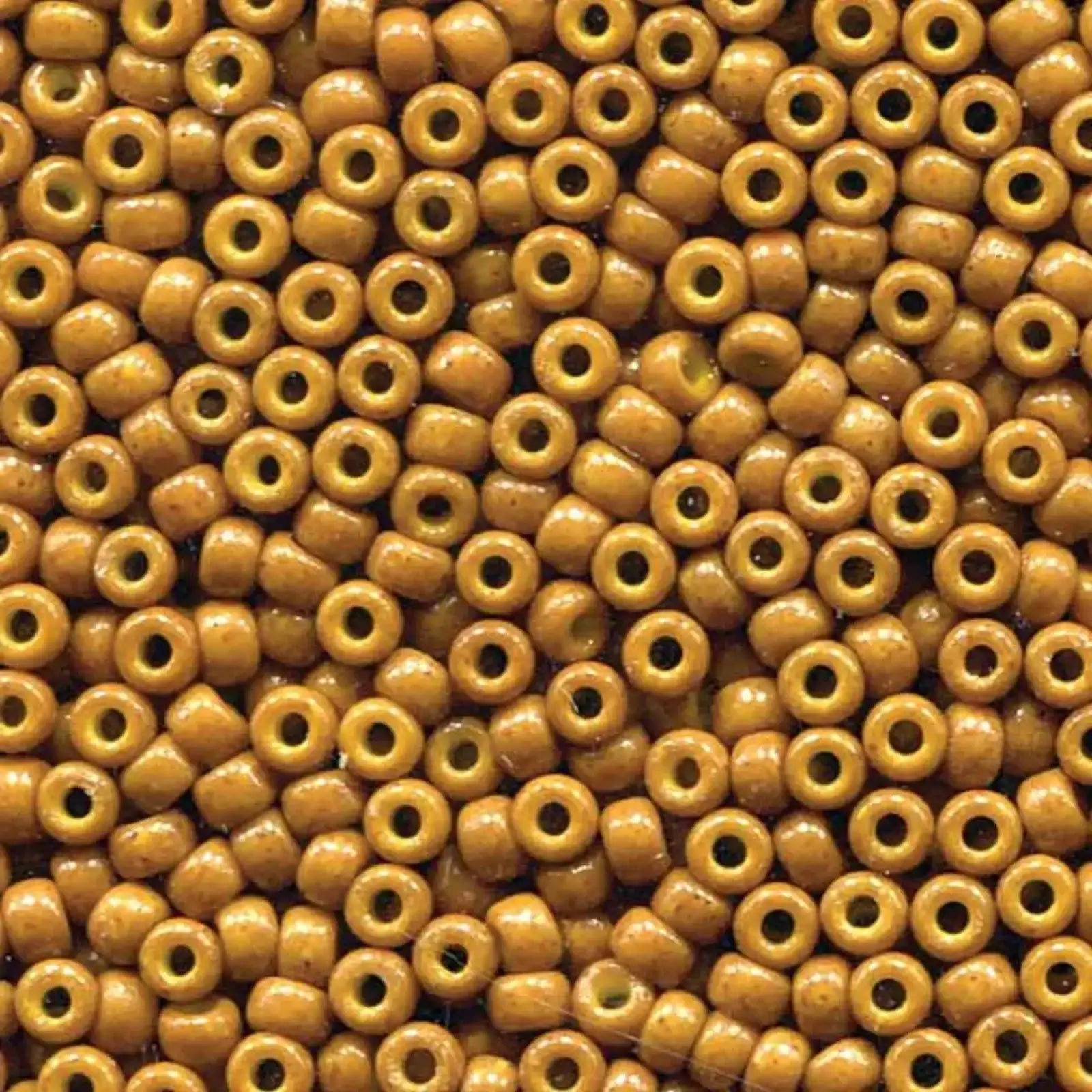 Miyuki 8/0 Seed Beads, 8-4460, Duracoat Opaque Yellow Olive, 10g - The Argus Collection