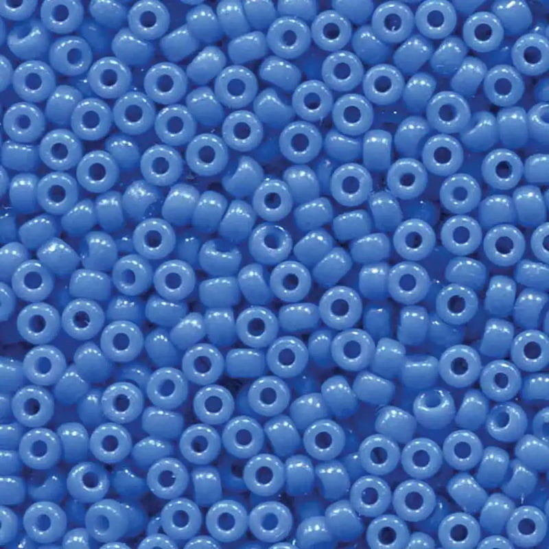 Miyuki 8/0 Seed Beads, 8-4484, Duracoat Opaque Bright Blue, 10g - The Argus Collection