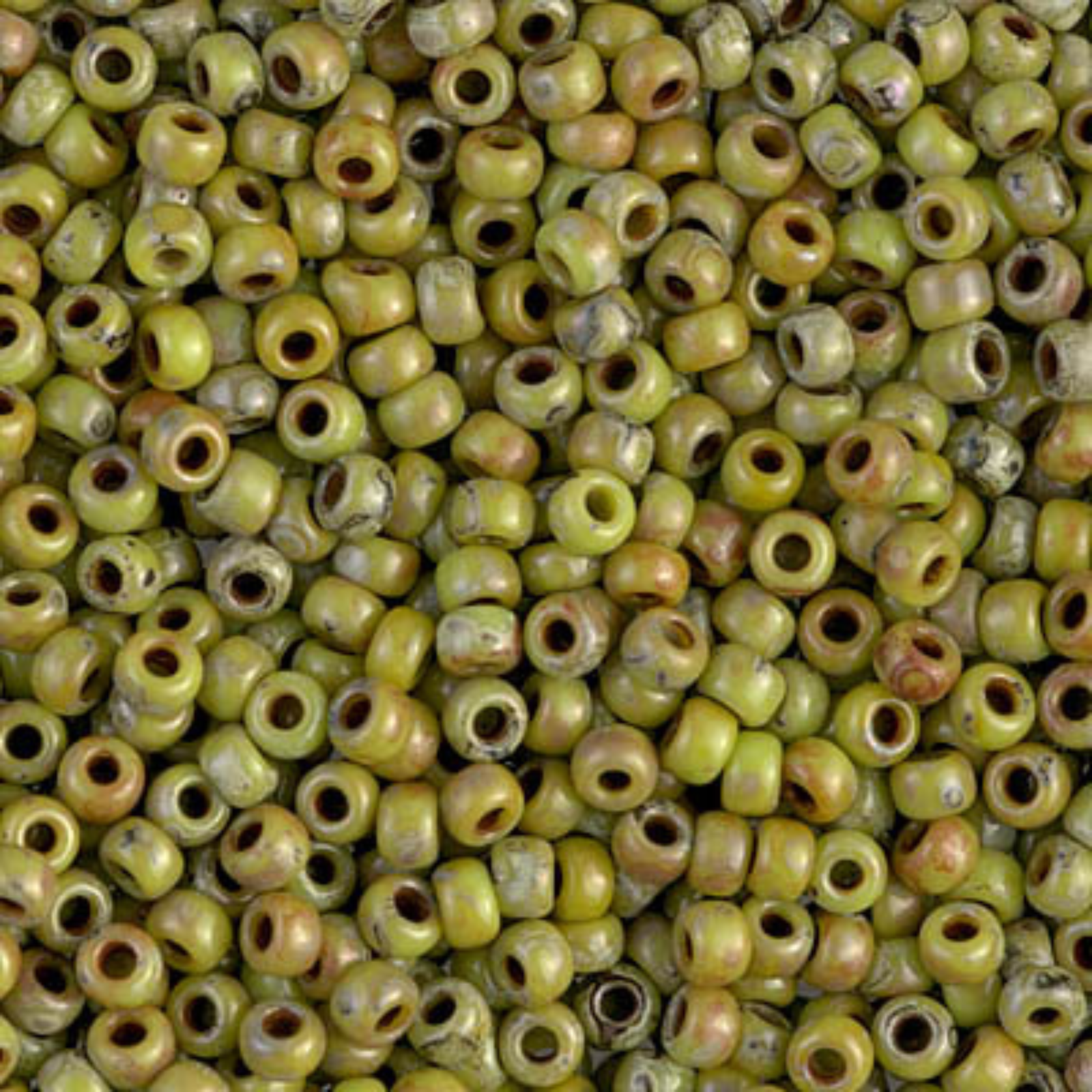 Miyuki 8/0 Seed Beads, 8-4515, Picasso Chartreuse, 10g