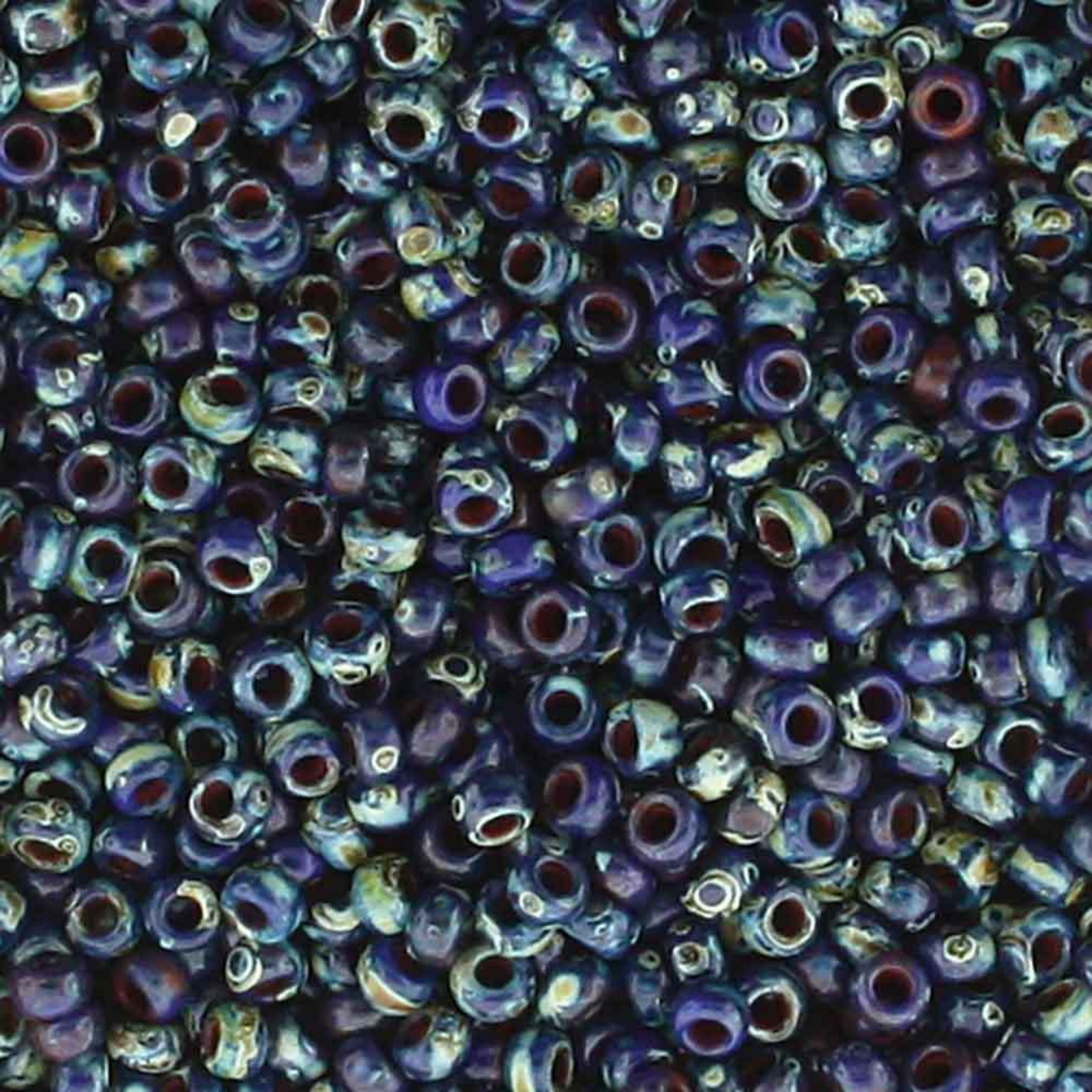 Miyuki 8/0 Seed Beads, 8-4518, Picasso Cobalt, 10g